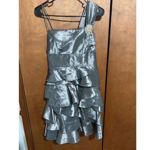 Silver ruffle dress